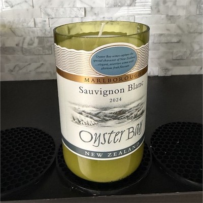 Oyster Bay Sauvignon Blanc Scented Wine-Themed Glass Jar Candle, Single Wick