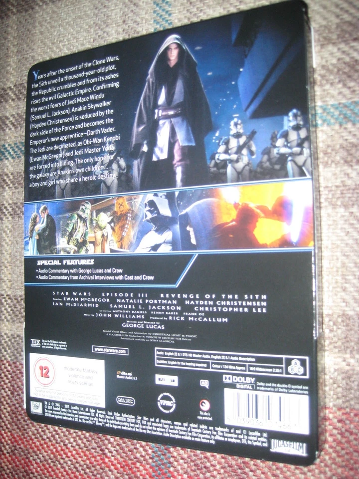 STAR WARS EPISODE III REVENGE OF THE SITH BLU RAY STEELBOOK NEW UNSEALED FREEP&P - Image 2 of 4