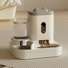 Automatic Feeder Cat Dog Food Bowl with Water Fountain Pet Large Capacity Raised