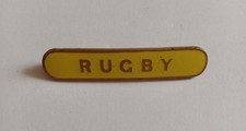 Yellow Vintage Metal School Badge for Rugby 1950/1960s In Good Condition