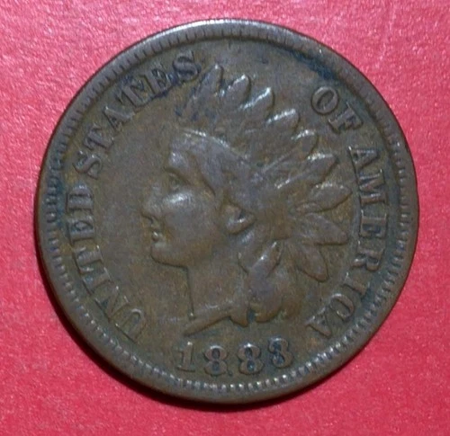 1883 US Indian Head Cent! "LIBERTY" Shows! FINE! Old US Coin!