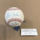 Bob Feller Cleveland Indians Signed Rawlings Official League Baseball HOF 69