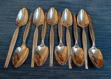 TEN 10 Vintage Wm Rogers MFG Co Silver Plated Grapefruit Spoons  Serrated Spoon