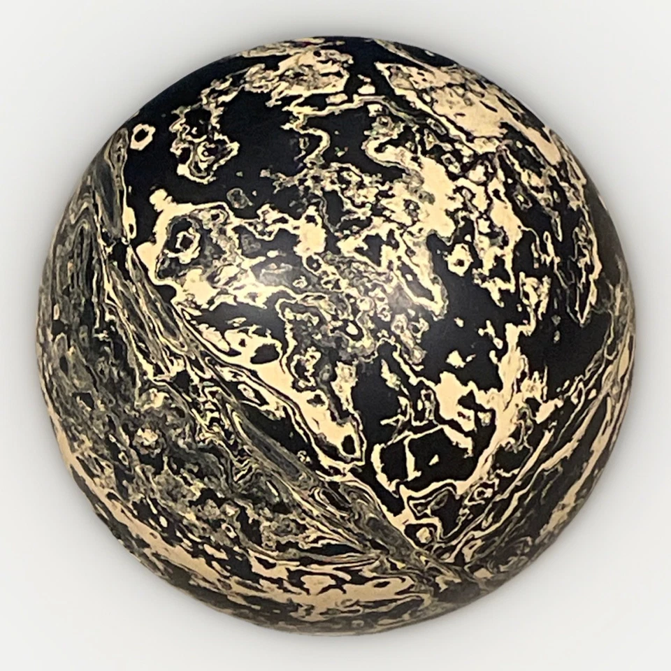 复古 Faball Amflite 保龄球 U30-901 16 磅 钻 黑色/金色漩涡 清洁 — 第 3/4 张图片