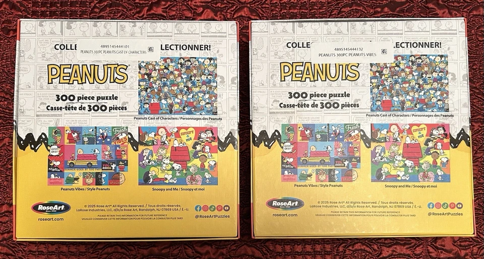 Lote de 2 Rompecabezas RoseArt 300 Piezas Cacahuetes "Vibraciones" y "Elenco de Personajes" Foto 2 de 4