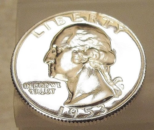 1953  Gem Proof Quarter 90% SILVER EYE CANDY Blazing Mirrored Surfaces #205 ~ 14