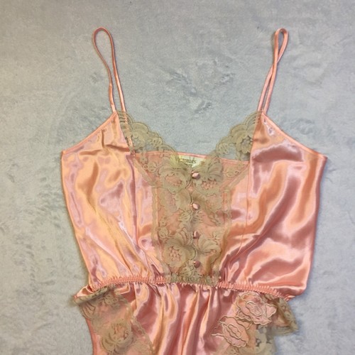 Victoria's Secret Body Teddy Strampler Gr. M Damen Rosa Satin Vintage Gold Label - Bild 8 von 13
