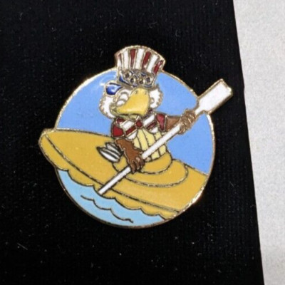 LOS ANGELES 1984 OLYMPICS SAM THE EAGLE ''ROWING'' COLLECTIBLE PIN 1 INCH