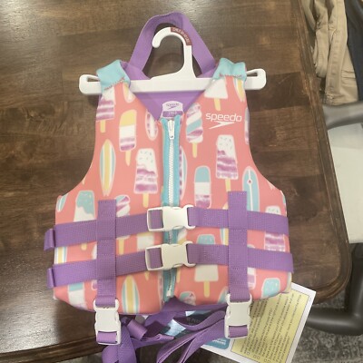 Speedo Child PFD Life Jacket Vest Swim Ski US Coast Guard Approved 30-50  lbs New