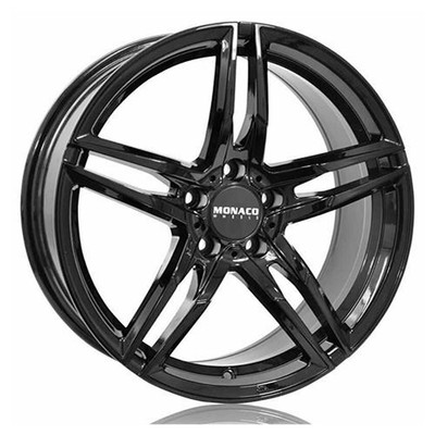 1x MONACO WHEELS MONACO GP1 black glossy 8.0Jx18 5x120 ET35
