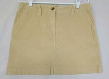 Vineyard Vines Women's Beige Small Wale Corduroy Mini Skirt Zip Front Sz 8 VP