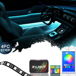 Details About Led Glow Interior Car Kit Under Dash Footwell Seats Inside Lighting Music Sync