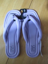 New Womens No Boundaries Puffy Flip Flop Size 9 Purple Memory Foam Flat