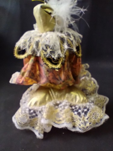 Vintage Porcelain Wind Up Jester Doll Multicolor Plays Music - Picture 14 of 19