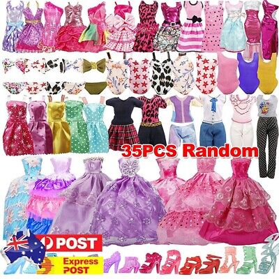 35pcs/set Barbie Doll Vestidos Shoesjewellery Roupas Acessórios