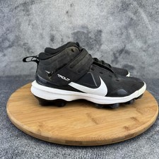 Nike Boys Trout Size 3.5Y Cleats Black White Baseball Training Shoes Sneakers