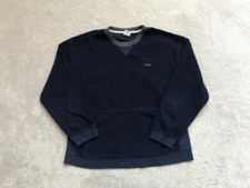 VTG 90s Tommy Jeans Fleece Pullover Sweatshirt Mens Sz Large Blue Logo