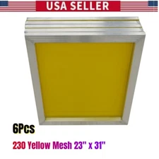 6Pcs Aluminum Silk Screen Frame - 230 Yellow Mesh 23" x 31"   US Stock
