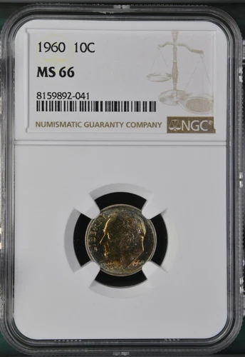 1960 10C  Roosevelt Dime NGC MS66   8159892-041