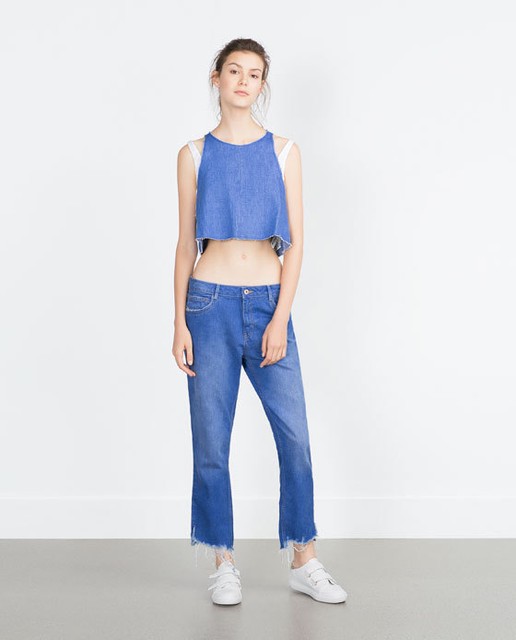 ZARA JEANS CROP TOP/BLOUSE SIZE M SALE eBay