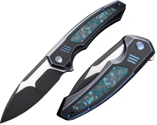 We Knife Co Ltd Hyperactive 3.5" CPM-20CV Steel Blade Titanium/Arctic Carbon F