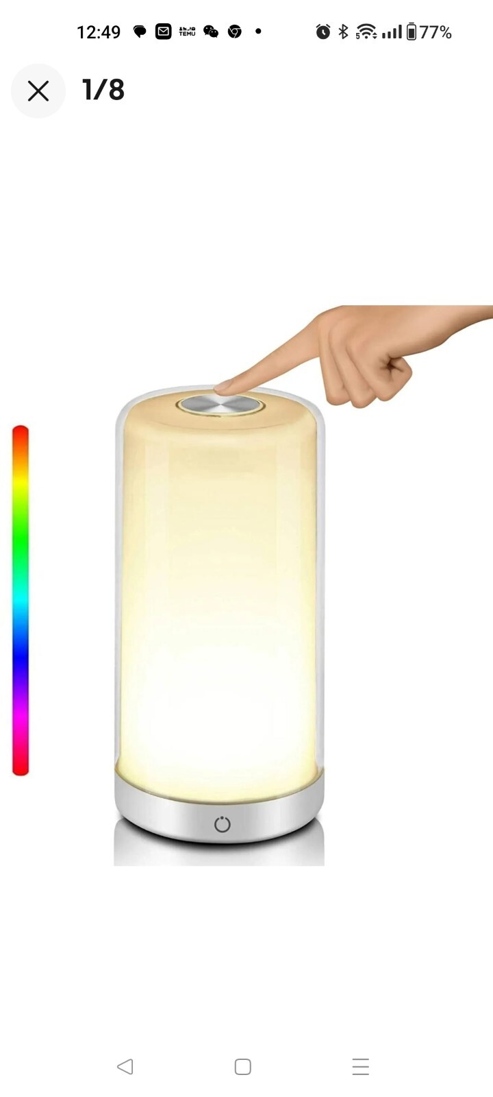 Table Lamp , with RGB Color Mode, Touch-Sensitive Dimmable Warm White Night Ligh-image