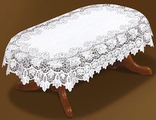 Tablecloth large oval, lace, white NEW 59" x 98"(150x250cm) perfect gift/present