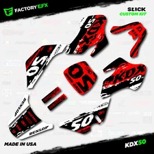 White & Red Slick Camo Racing Graphics kit Fits 03-06 Kawasaki Kdx50 Kdx 50