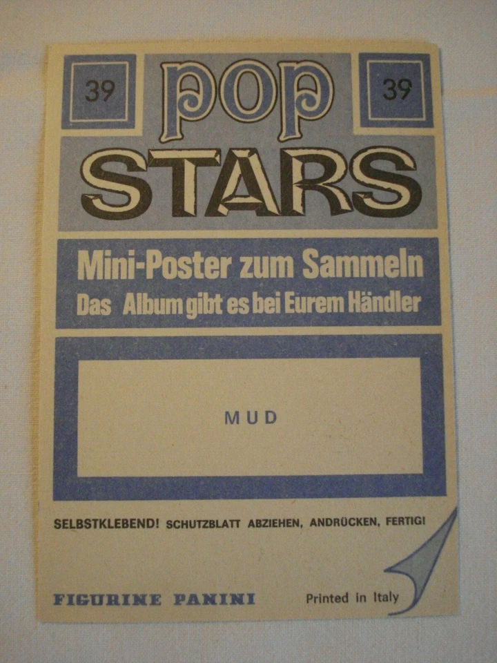 Aufkleber Mini-Poster STICKER PANINI POP STARS MUD SLADE SWEET T.REX SUZI QUATRO - Bild 2 von 2