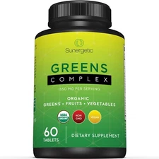 USDA Organic Greens Superfood Tablets-Includes Greens, Fruits & Veggies