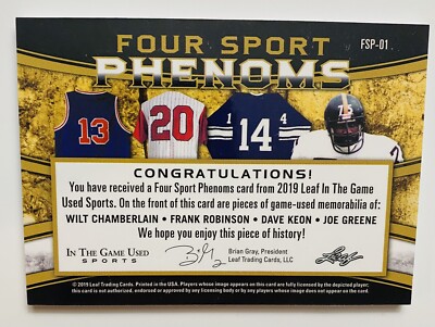 2019 Leaf ITG Wilt Chamberlain Frank Robinson Joe Greene Keon 13