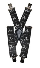 Bike It Isle of Man Black Motorcycle Motorbike Trouser Pants Jeans Braces