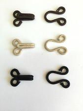 3 sets of Large Covered hook & eyes for Fur Jackets/Coats Available in 3 Colours