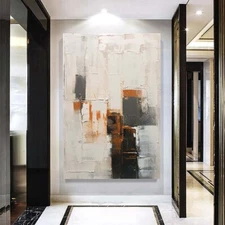 Wall Art Paintings Hand Painted Grey City Abstract Oil Painting On Canvas