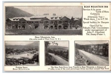 Bear Mountain Inn Folding w Map West Point New York NY UNP DB Postcard U14