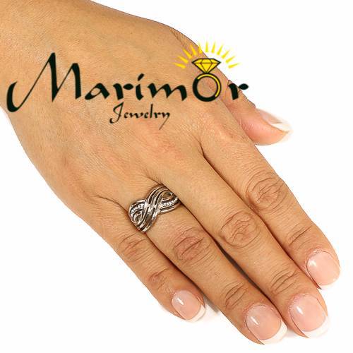 Women's .93 Ct Round Cut Zirconia Stainless Steel Anniversary Ring Band Sz 5-10