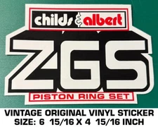 CHILDS & ALBERT ZGS PISTON RING SET - VINTAGE ORIGINAL DECAL STICKER - RACING