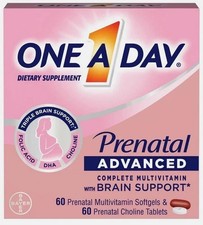 One A Day Prenatal Advanced Women  s Complete Multivitamin - 60/60