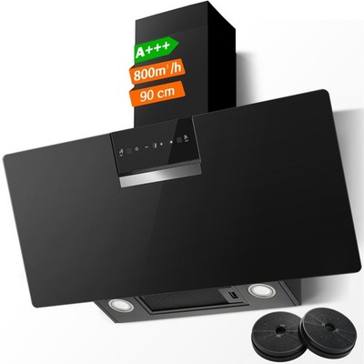90cm Wandmontage Dunstabzugshaube 800m³/h Touchscreen Gestensteuerung Wandhaube