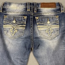 JEANS Women's ROCK REVIVAL Alaina WOMENS 28 Skinny Blue DISTRESSED