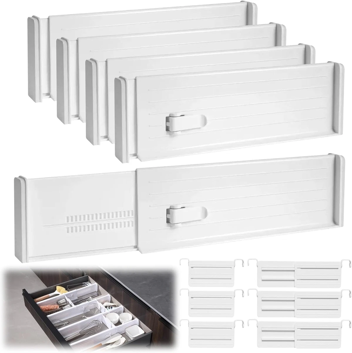 Cassettiera con ruote, contenore con rotelle con 5 cassetti, schedario, maniglie ad incasso, 2 ruote con freno, in legno, per camera da letto, studio, ufficio, bianco | SHEIN ALIA