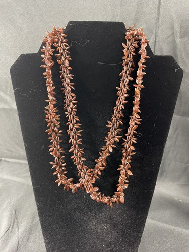 Vintage Hawaiian Koa Seed Lei  Necklace 20 Inches Long