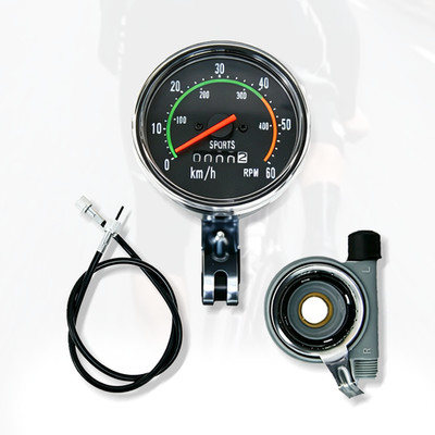 Vintage Style Bicycle Bike Speedometer Analog Mechanical Odometer With Hardware
