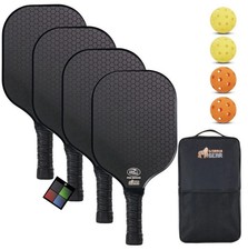 Gorilla Gear Pickleball Paddle Set 4 Paddles 4 Balls and Bag New Sealed Package