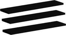 Pack 3 Medicine Cabinet Replacement Shelves Black 14 inch 