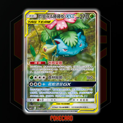 Venusaur & Snivy GX SR CSM2.5C-063/061 Pokemon Card Chinese NM