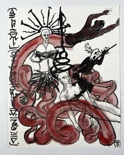 Original Acrylic On Canvas Painting - Surreal Abstract Figurative 10x8”