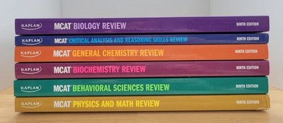 6 Kaplan MCAT Home Study Review PBs, 9th Edition 2023-2024, No Organic Chem