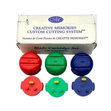 Creative Memories Custom Cutting System Blade Cartridge Set Red Green Blue, USA