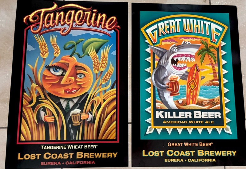 2 Must Have Beautiful Beer Posters-Lost Coast Brewery Eureka Ça - Never Used -
